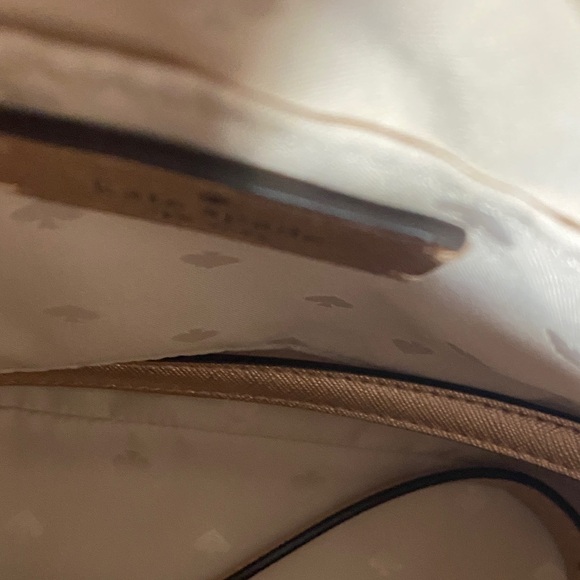 Kate Spade Rose Gold Tinsel Glitter Fabric Sparkle Satchel Purse Bag - Picture 3 of 5